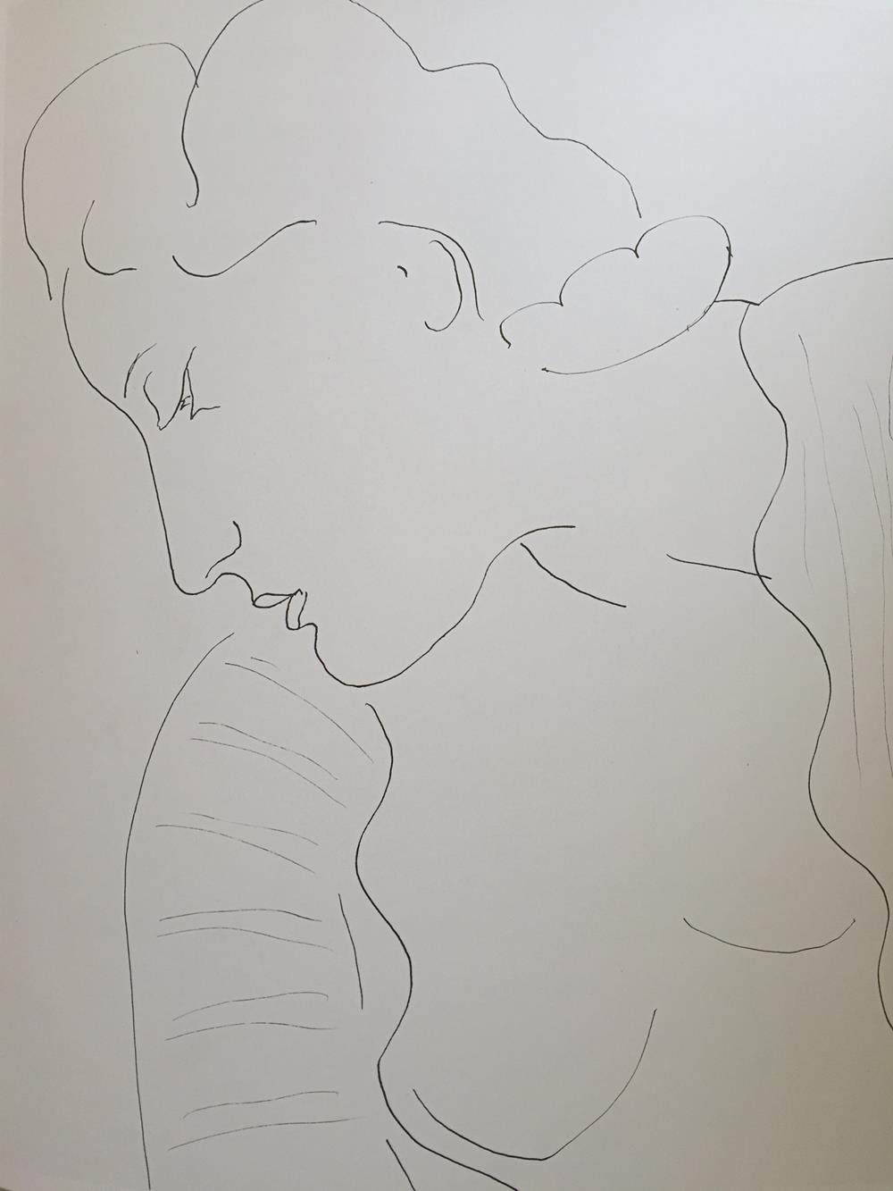 Buste de femme le vêtement entrouvert
